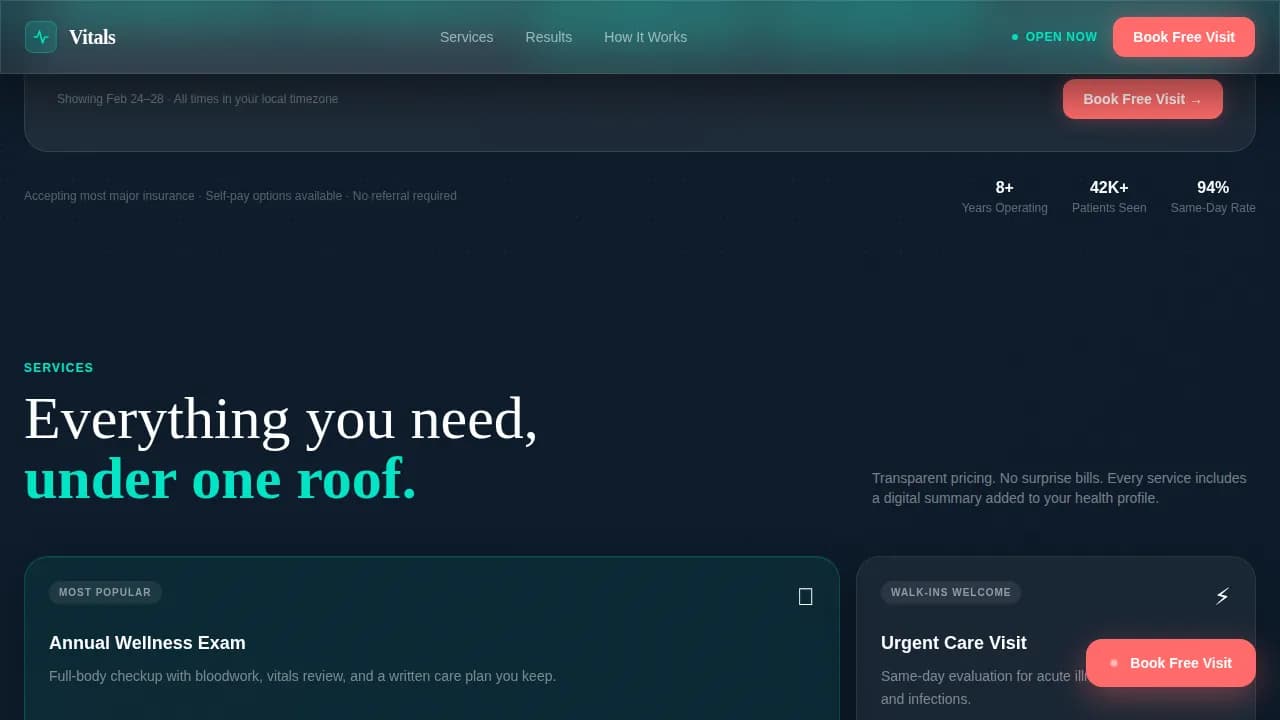 Monitor — Live Clinic Intelligence Landing Page Template