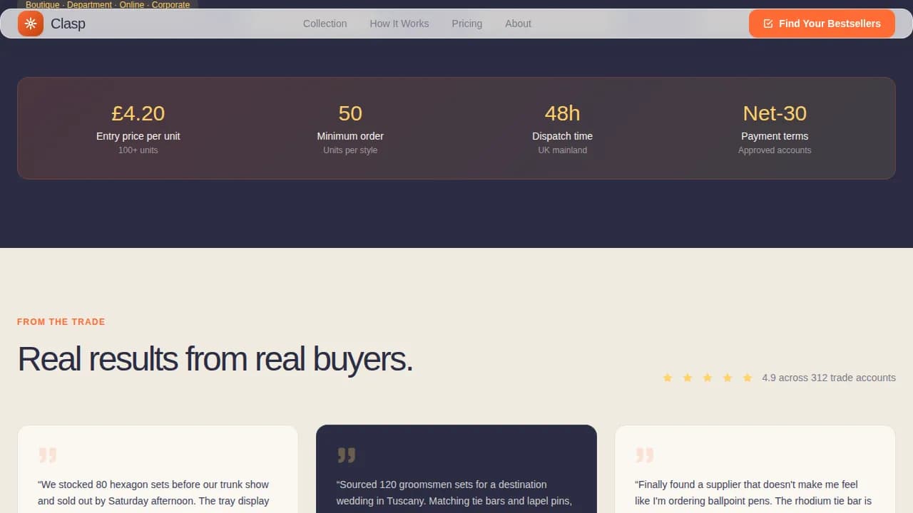 Pivot — Modern Menswear Accessories Landing Page Template