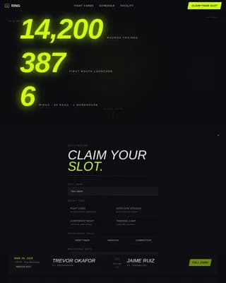 Boxing Booking Website Template
