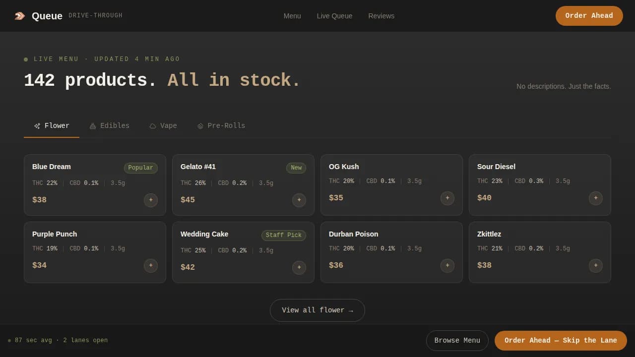 Swift — Convenient Cannabis Ordering Landing Page Template