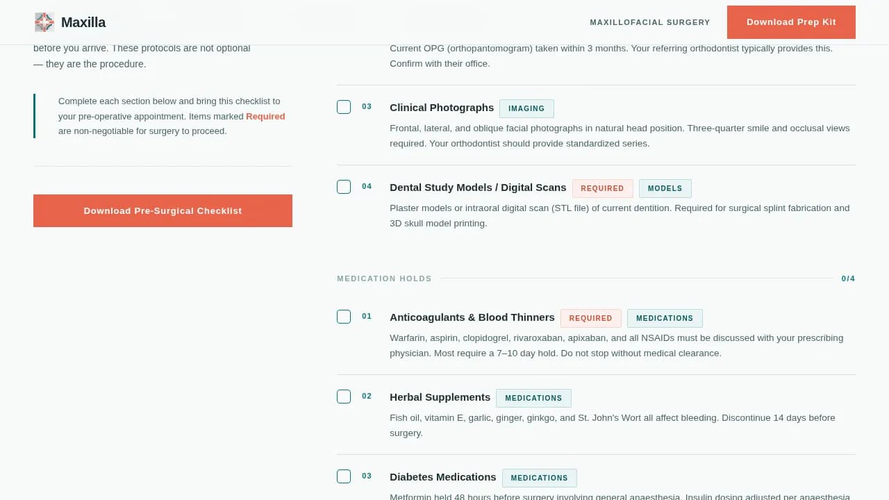 Maxilla — Expert Surgical Portal Landing Page Template