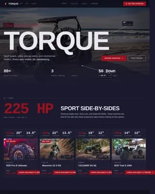 Torque - Stats-First ATV UTV Dealer Landing Page Template