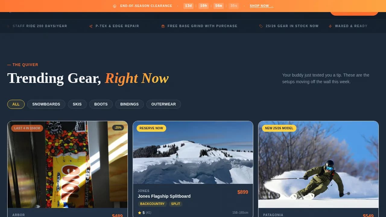 Sports & Outdoor Store Blog Website Template