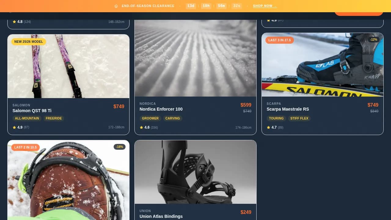 Sports & Outdoor Store Blog Website Template