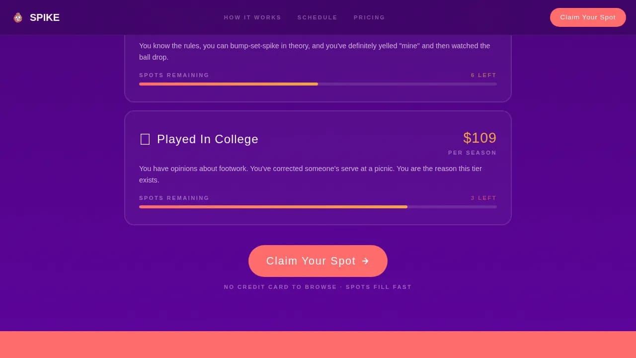 Volleyball Leagues Reviews Website Template