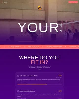Volleyball Leagues Reviews Website Template