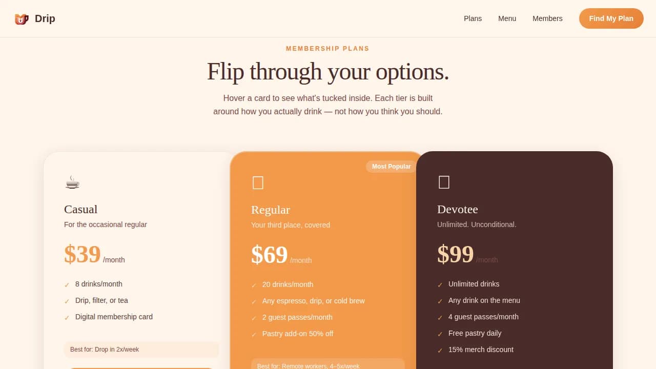 Subscription-Based Business Pricing Website Template
