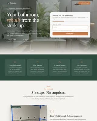 Bathroom Renovation Booking Website Template