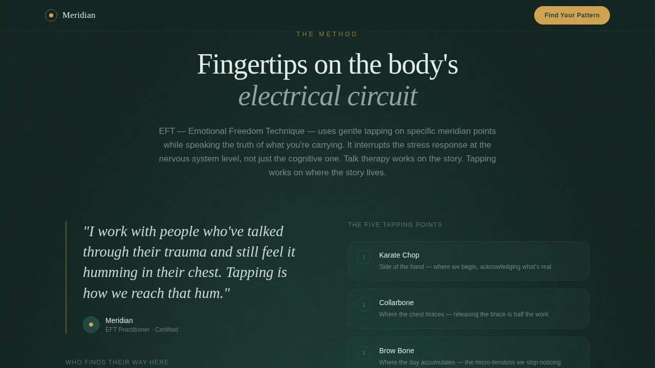 Meridian - Find Your Tension Pattern EFT Tapping Landing Page Template
