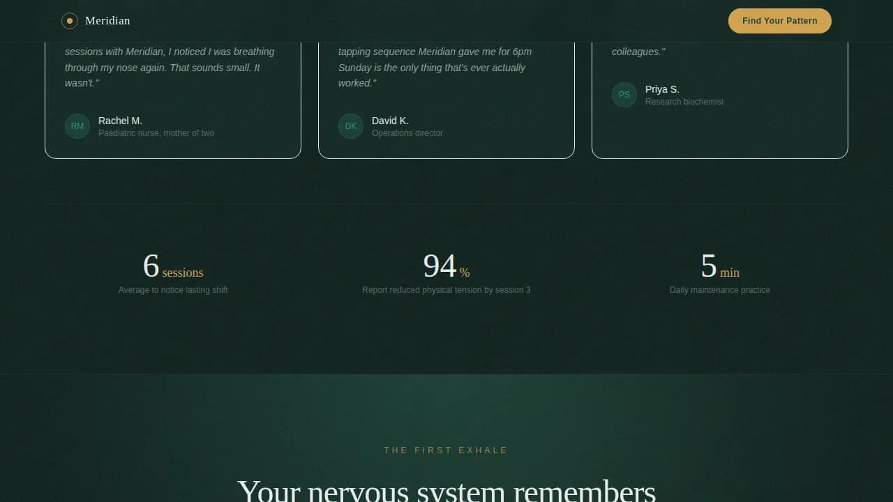 Meridian - Find Your Tension Pattern EFT Tapping Landing Page Template