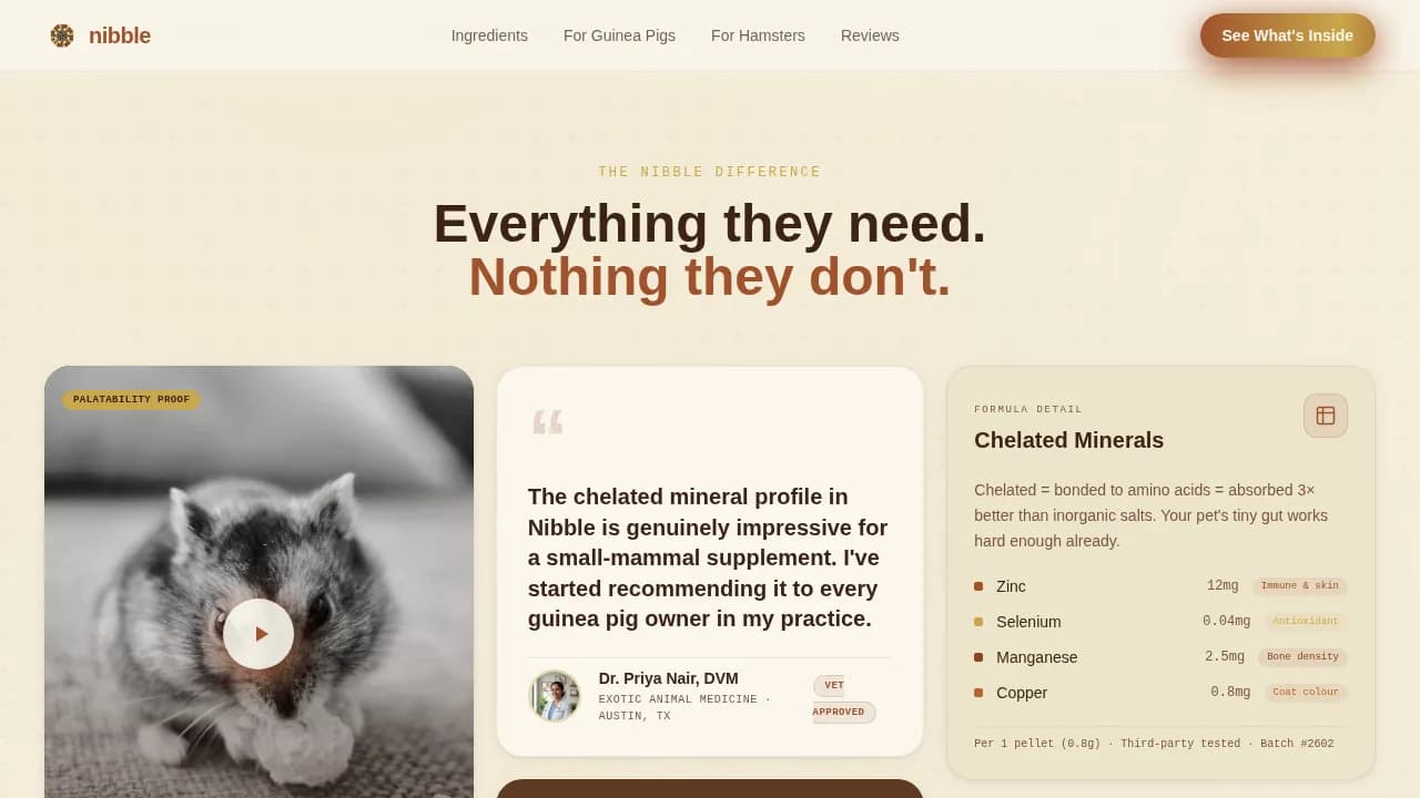 Hamster & Guinea Pig Professional Website Template