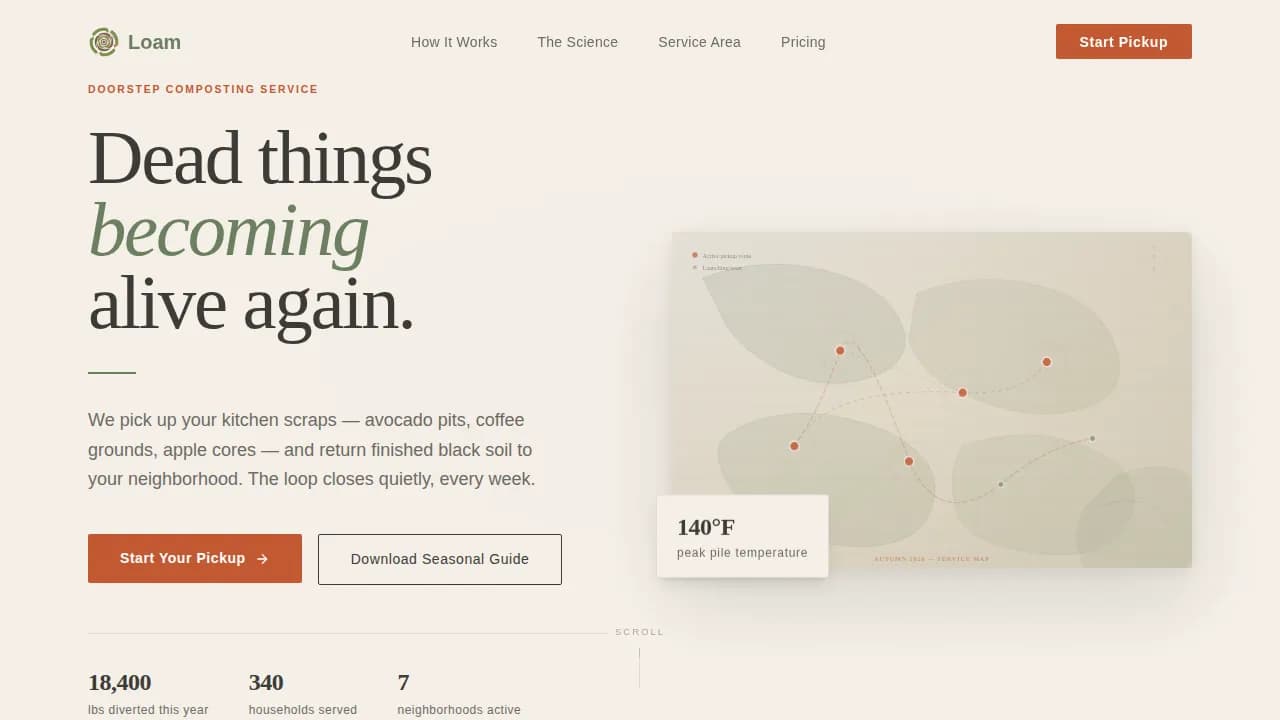 Compost — Seasonal Pickup Service Landing Page Template