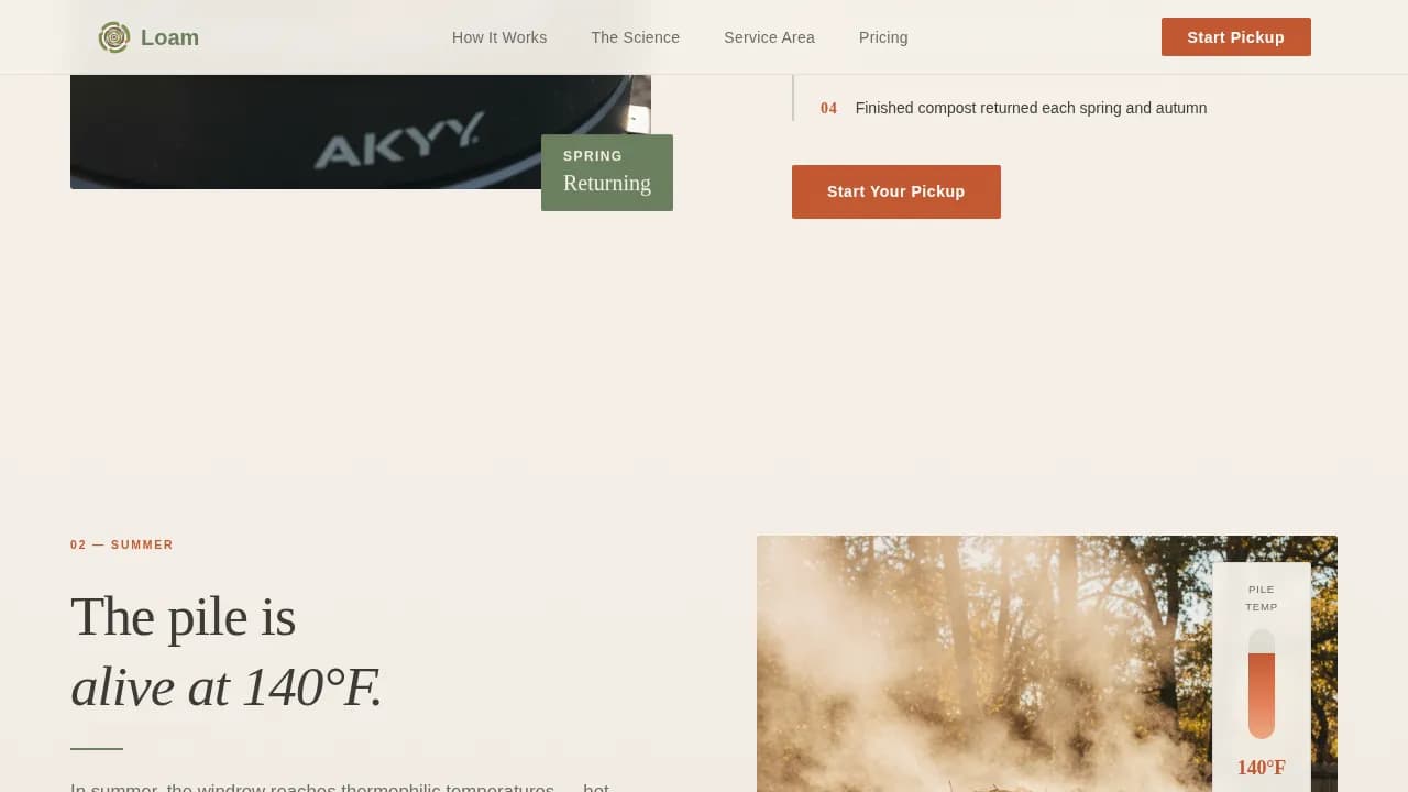Compost — Seasonal Pickup Service Landing Page Template