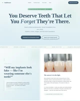 Prosthodontist Booking Website Template