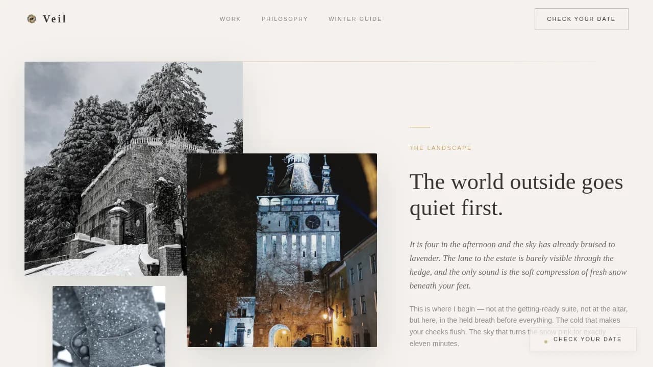 Winter Wedding Booking Website Template