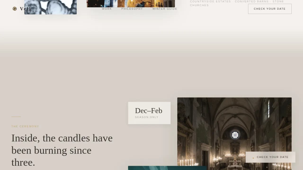 Winter Wedding Booking Website Template