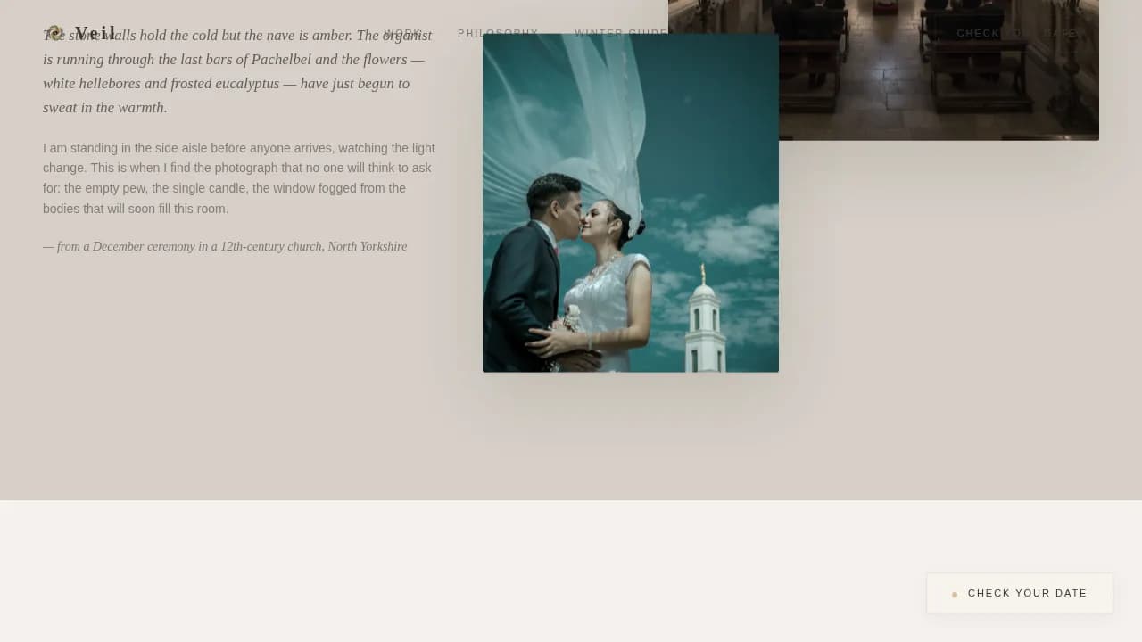 Winter Wedding Booking Website Template