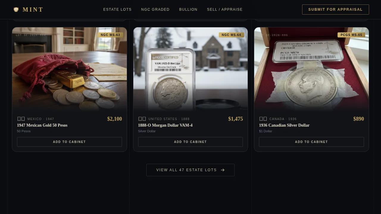 Coin & Numismatics Professional Website Template