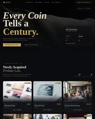 Coin & Numismatics Professional Website Template