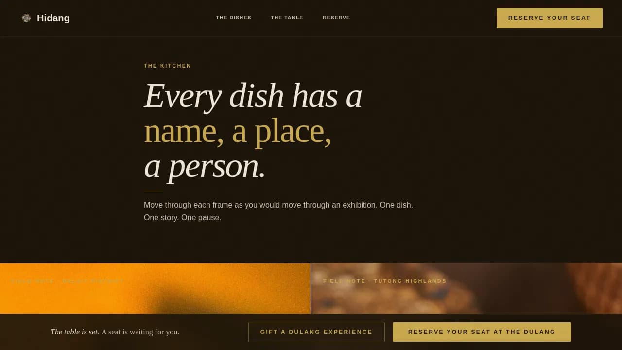 Heritage — Authentic Brunei Cuisine Landing Page Template