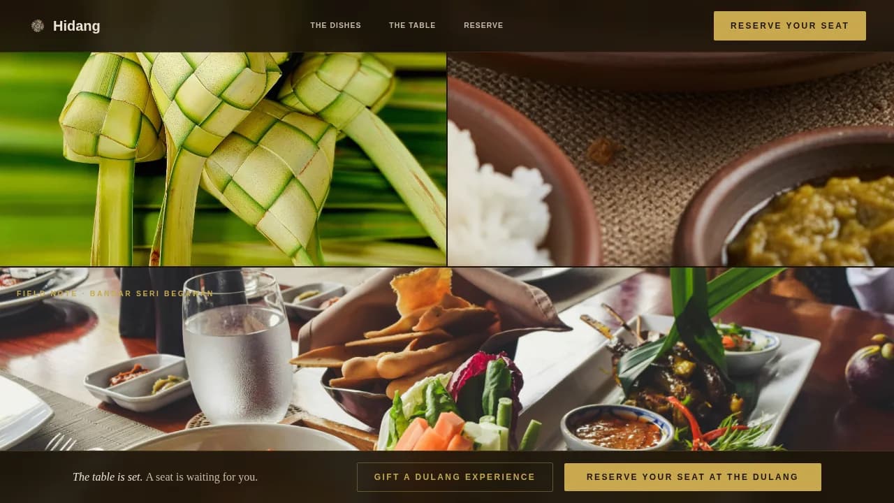 Heritage — Authentic Brunei Cuisine Landing Page Template