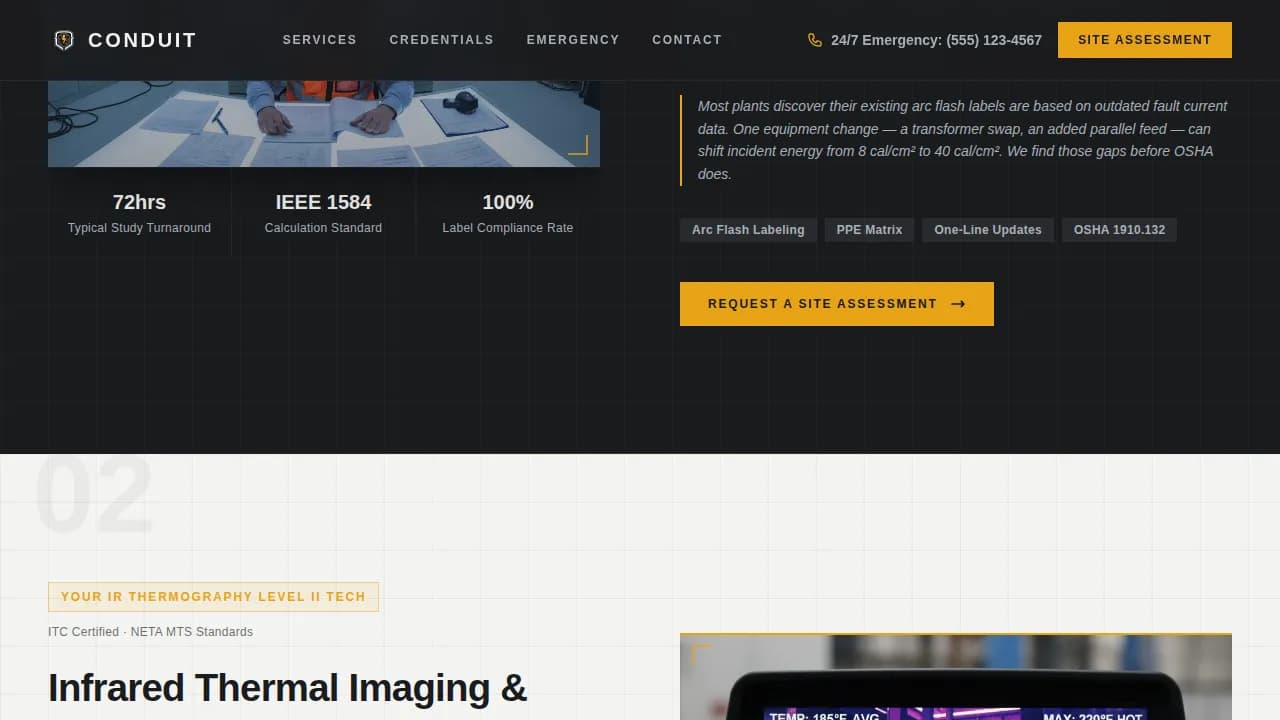 Industrial Electrician Business Professional Website Template