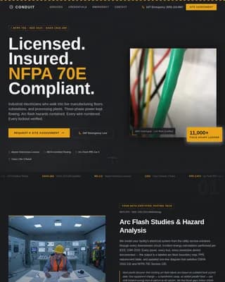 Industrial Electrician Business Professional Website Template