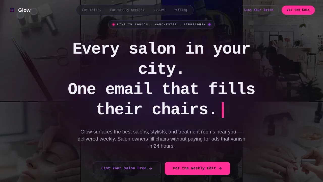 Beauty & Salon Email Marketing Directory Website Template