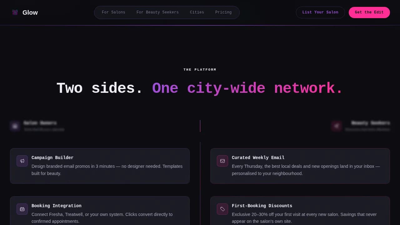 Beauty & Salon Email Marketing Directory Website Template