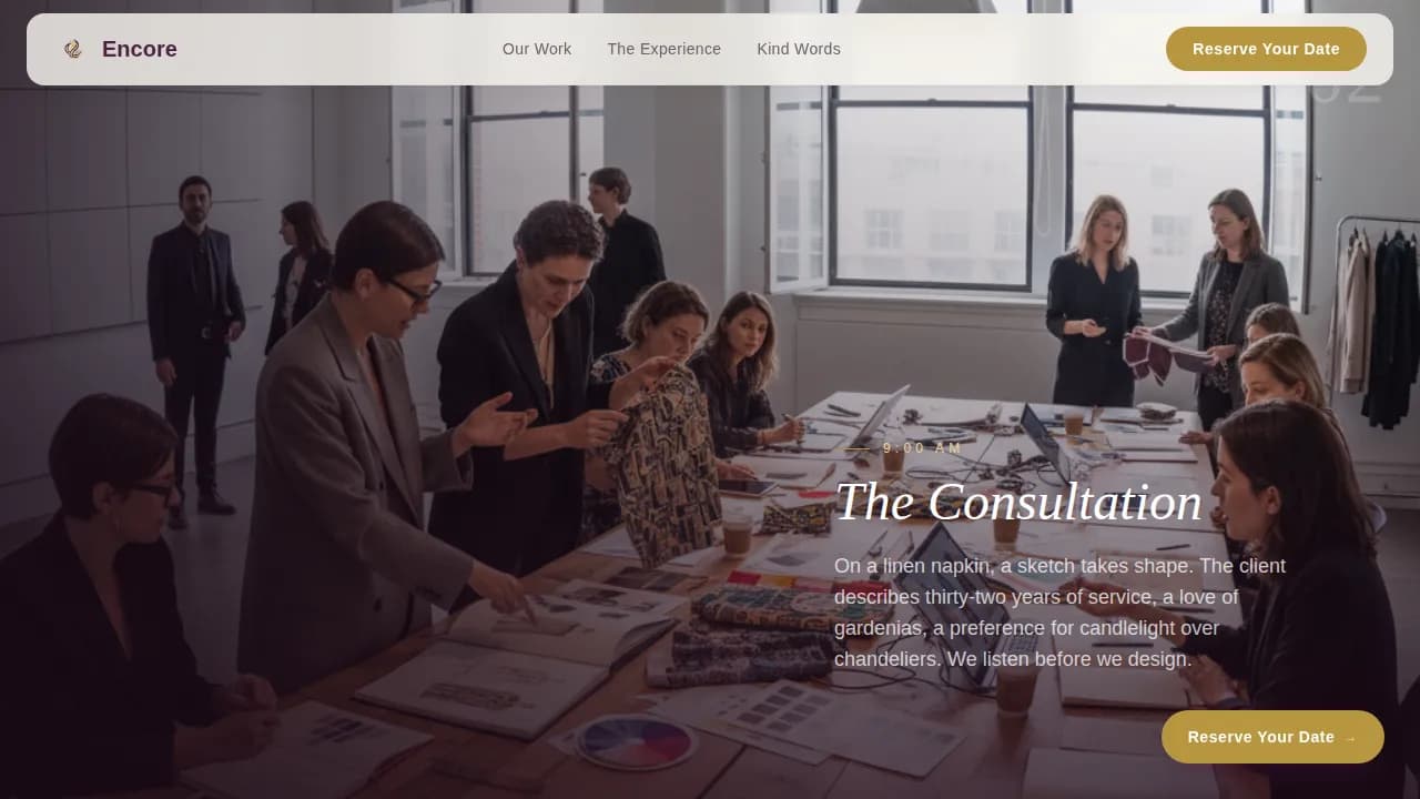 Retirement Event Booking Website Template
