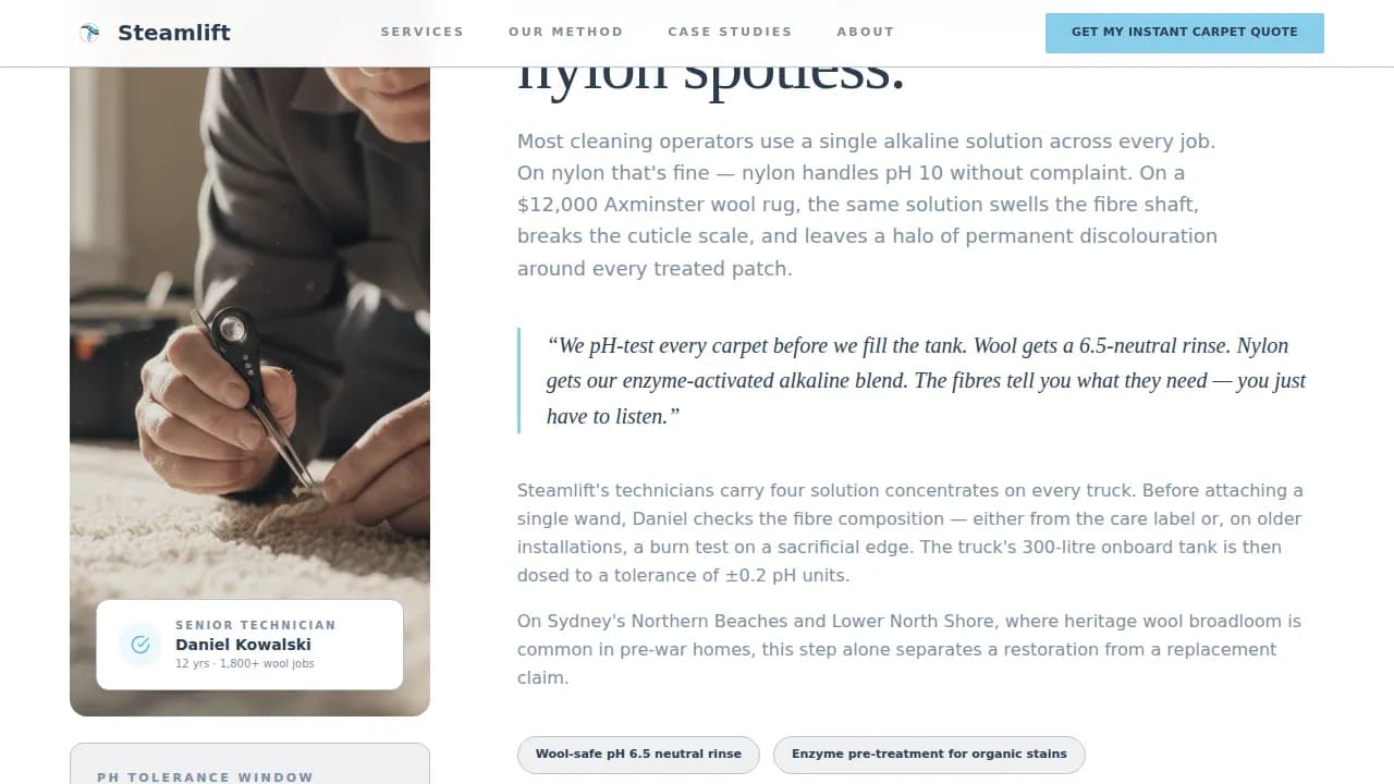 Steamlift — Carpet Restoration Landing Page Template