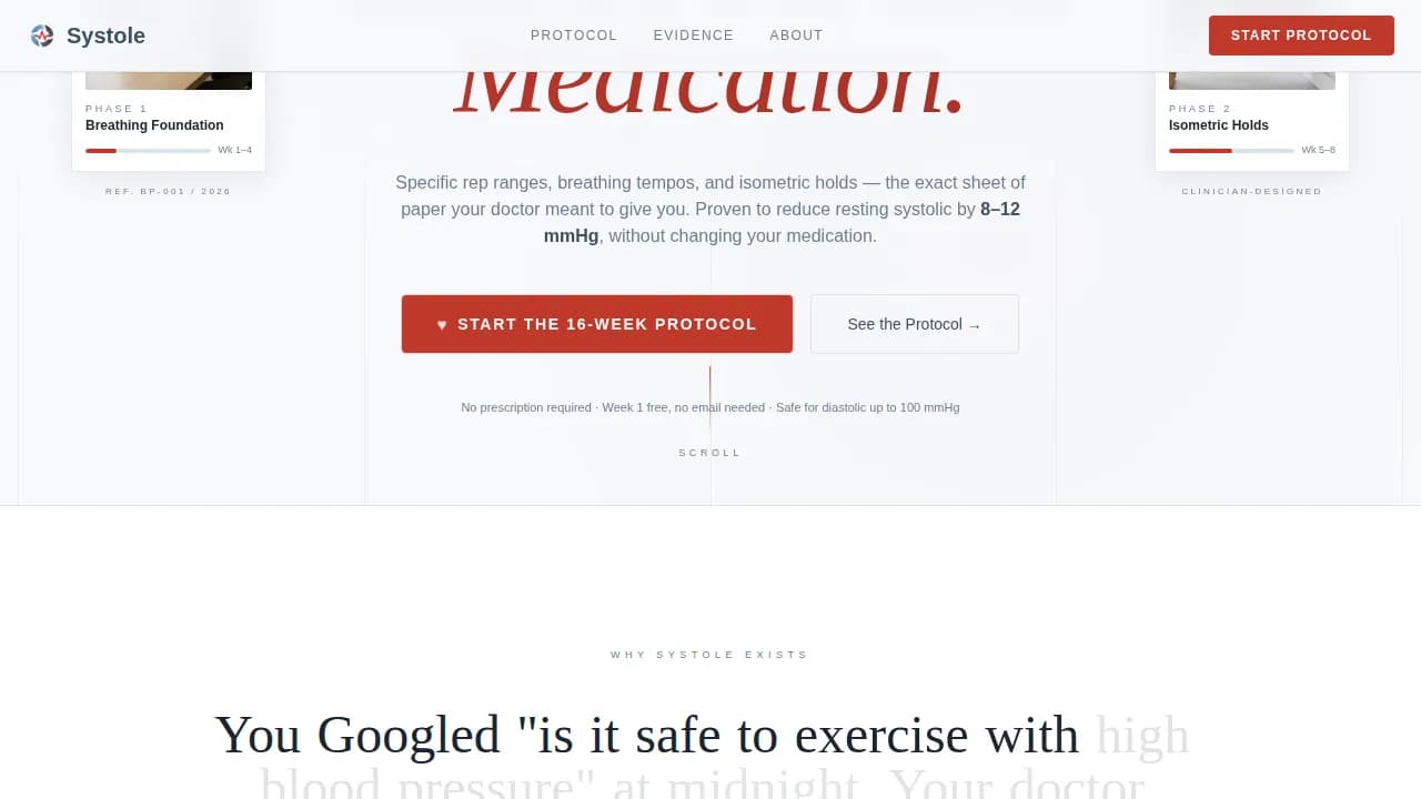 Cardiac — Hypertension Exercise Protocol Landing Page Template