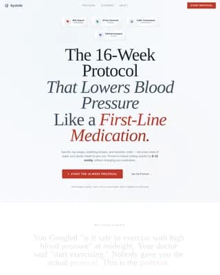 Cardiac — Hypertension Exercise Protocol Landing Page Template