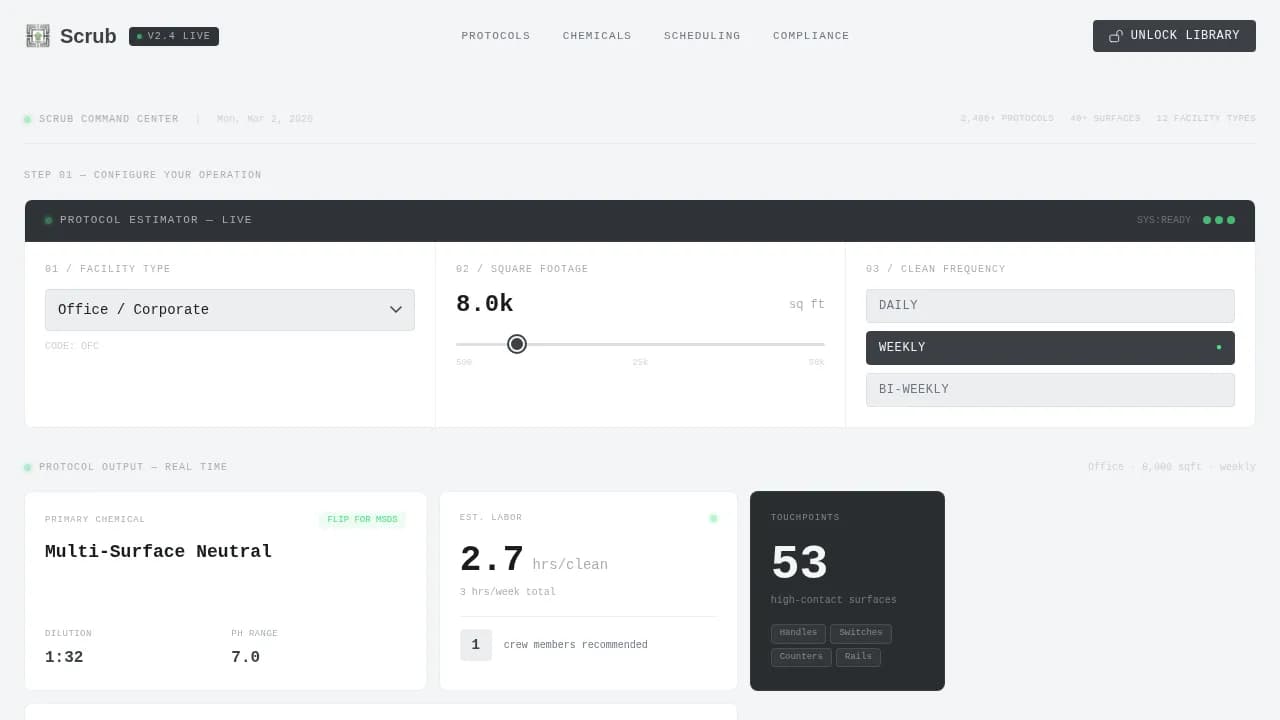Cleaning Service Digital Presence Cost Calculator Website Template