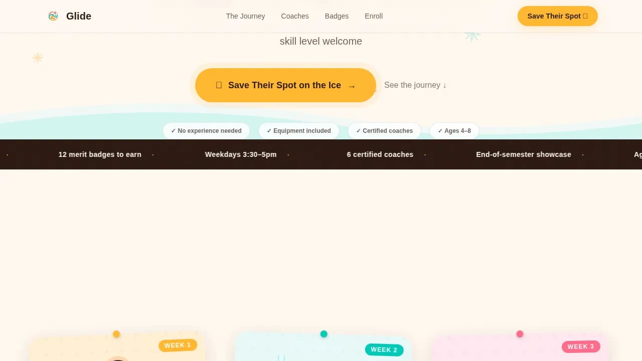 Glide — Engaging Youth Skating Landing Page Template