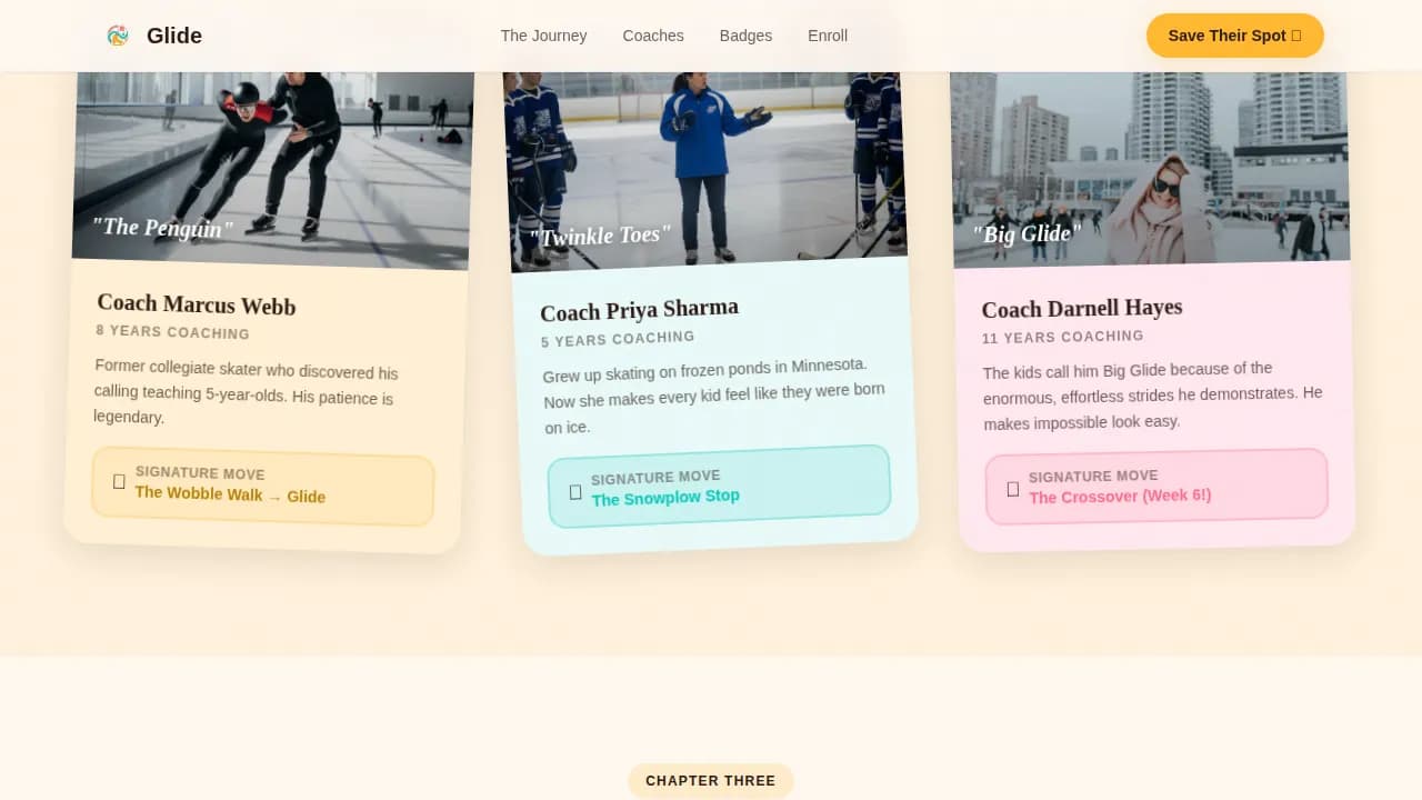 Glide — Engaging Youth Skating Landing Page Template