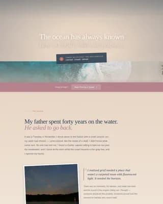 Passage - Heartfelt Ocean Burial Sea Scattering Landing Page Template