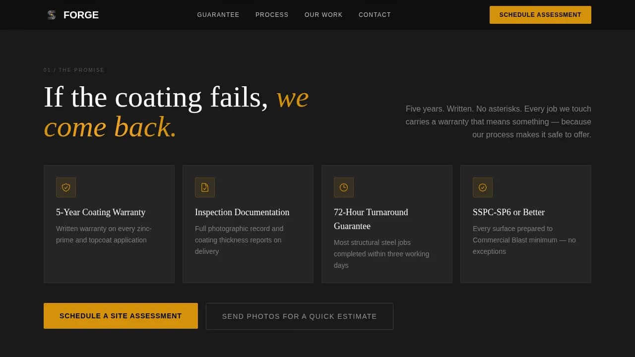 Steel Products & Booking Website Template