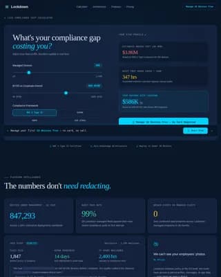 Lockdown - Privacy-First MDM Compliance Landing Page Template