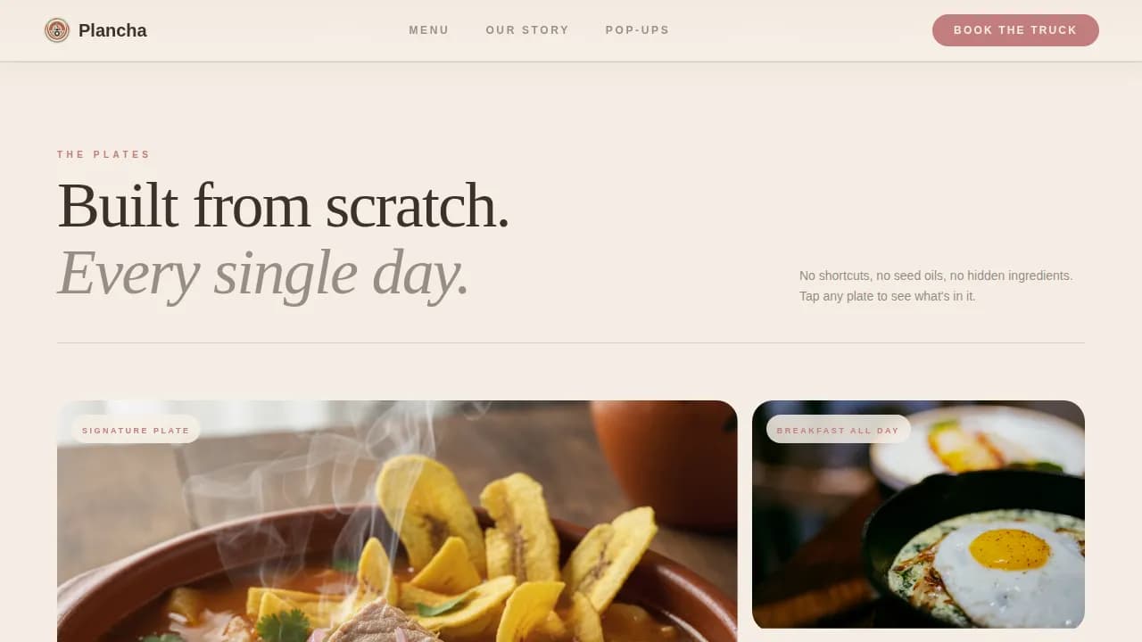 Whole30 Food & Dining Booking Website Template