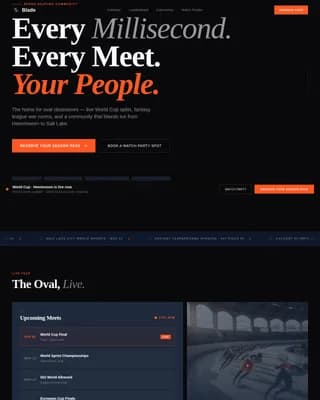 Speed Skating Booking Website Template