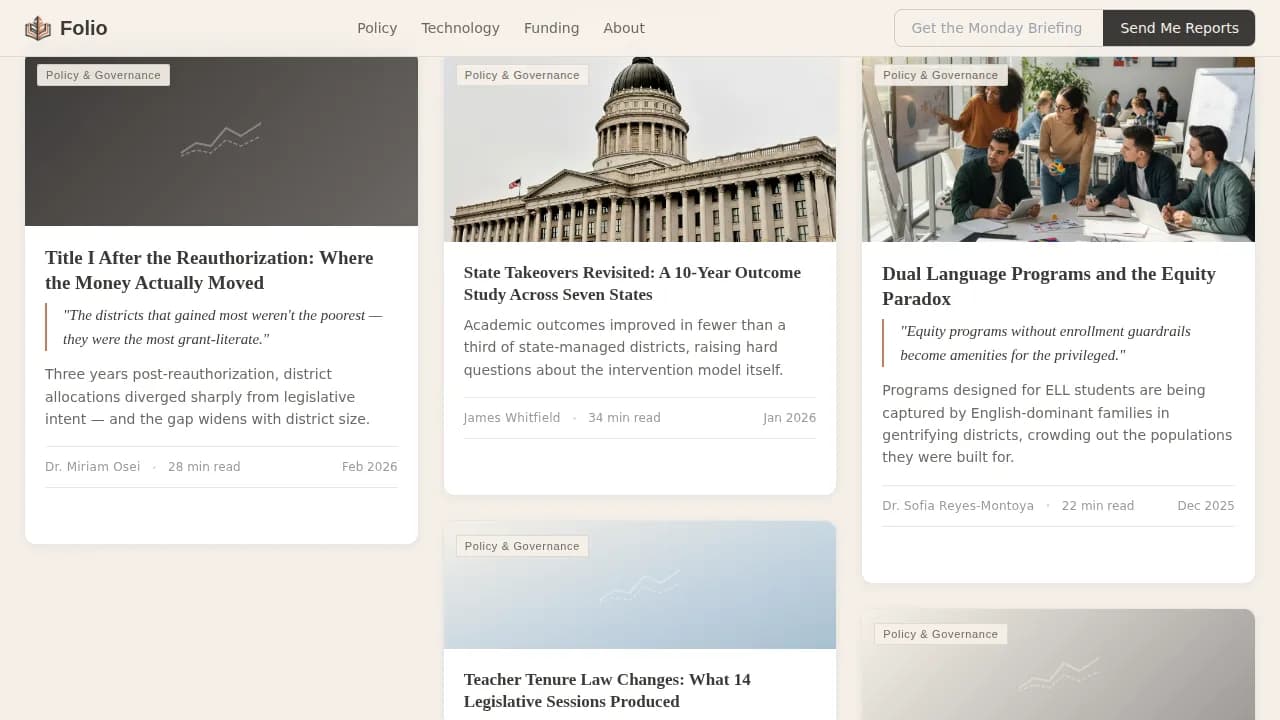 Education Blog & Media Privacy Policy Website Template