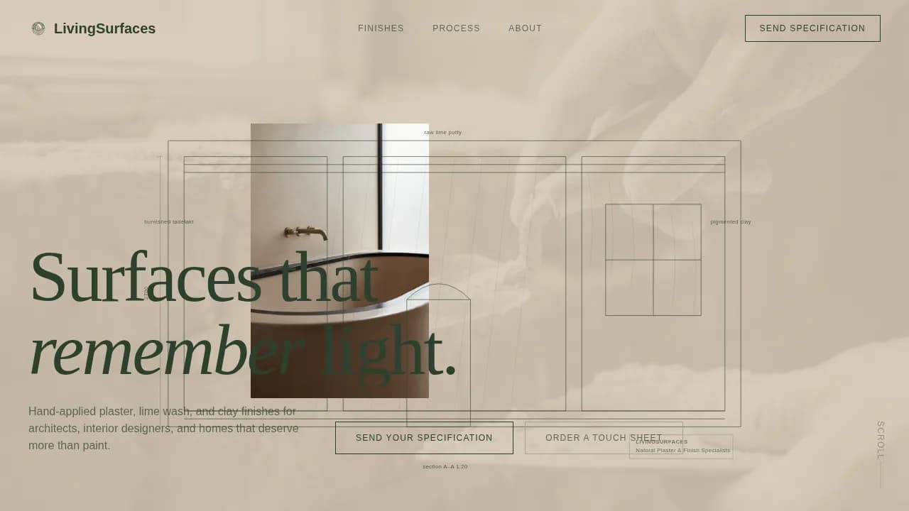 Texture — Bespoke Surface Finishing Landing Page Template