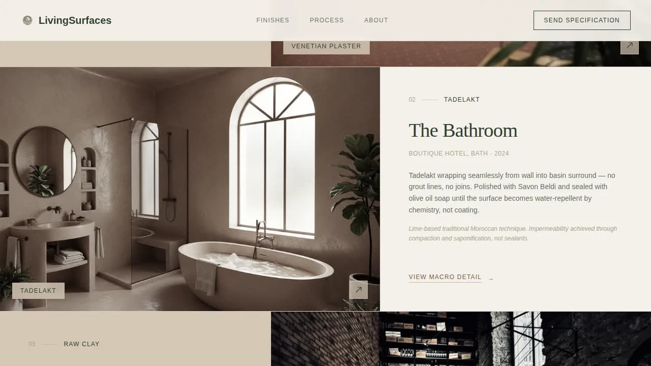 Texture — Bespoke Surface Finishing Landing Page Template