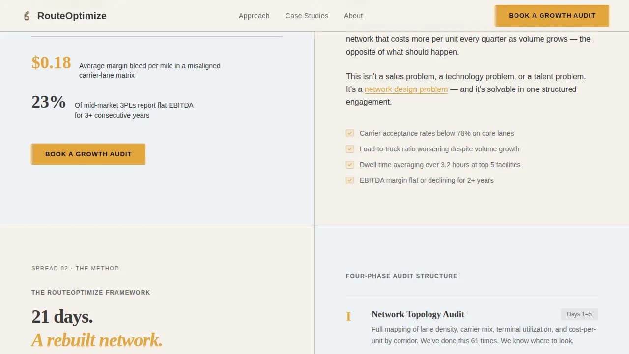 Logistics Consulting Booking Website Template