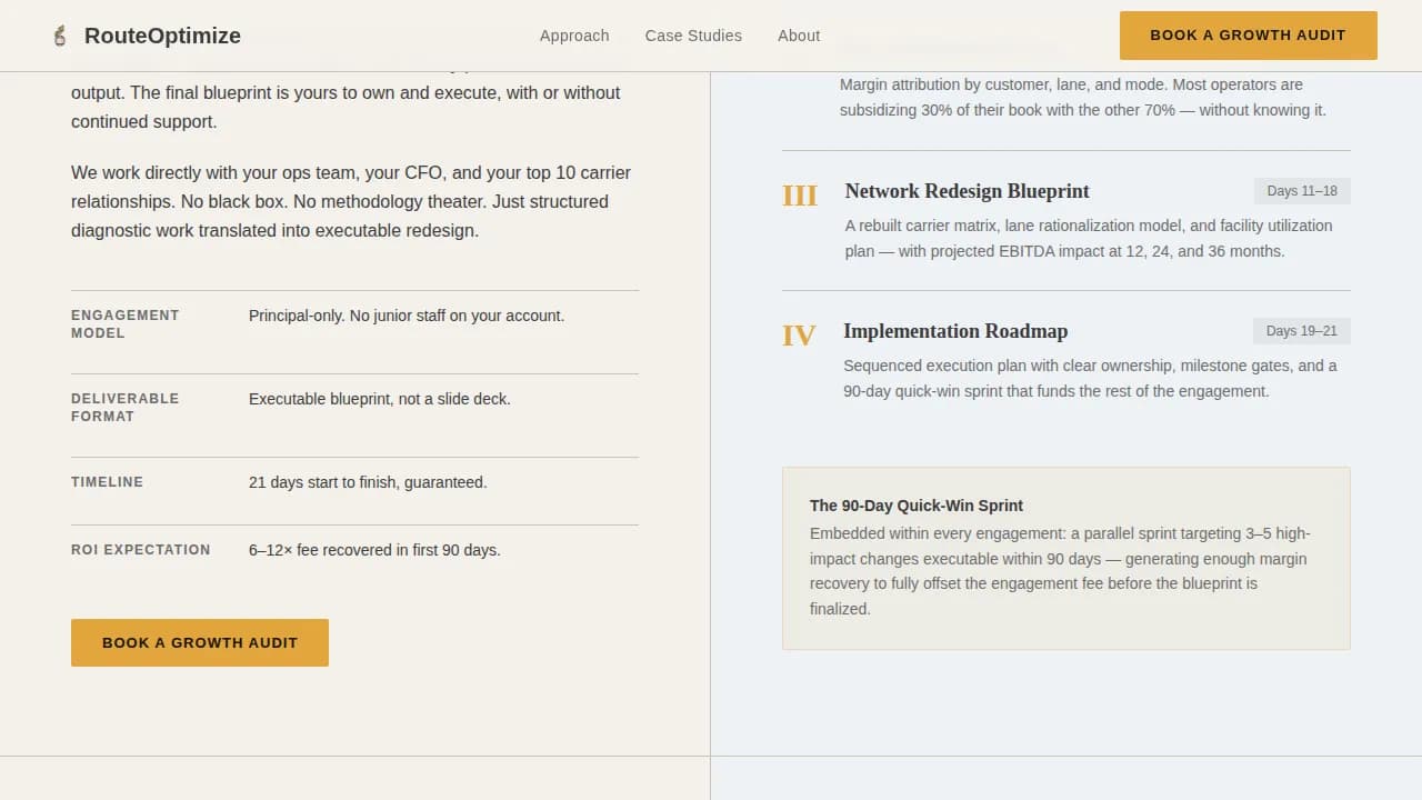 Logistics Consulting Booking Website Template