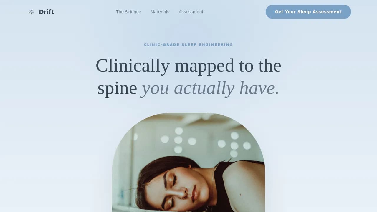 Comfort — Clinically Mapped Mattress Landing Page Template