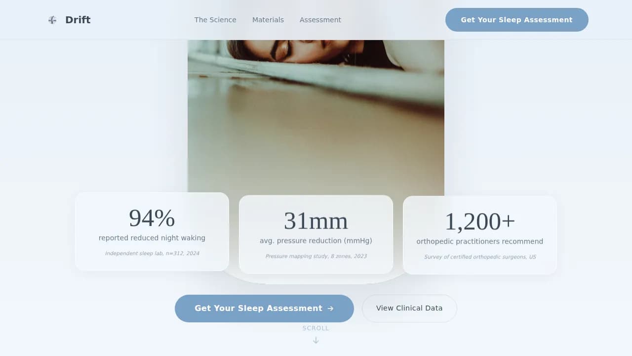 Comfort — Clinically Mapped Mattress Landing Page Template