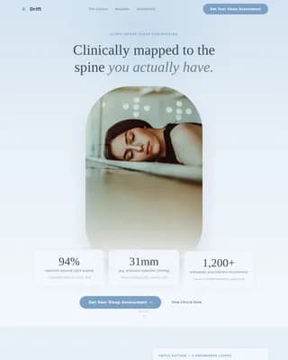 Comfort — Clinically Mapped Mattress Landing Page Template