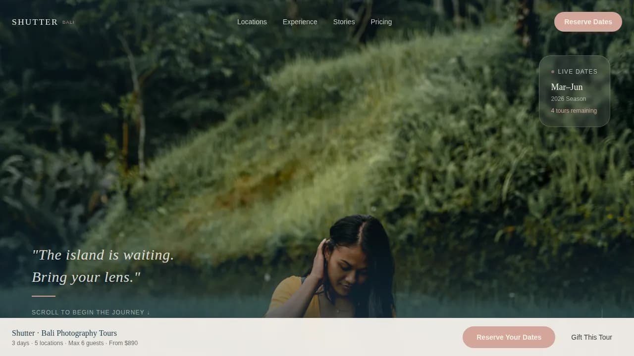 Bali Travel Booking Website Template